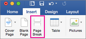How To Do A Page Break On Mac For Microdoft Word