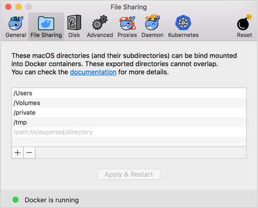 Docker-for-mac/osxfs/#namespaces